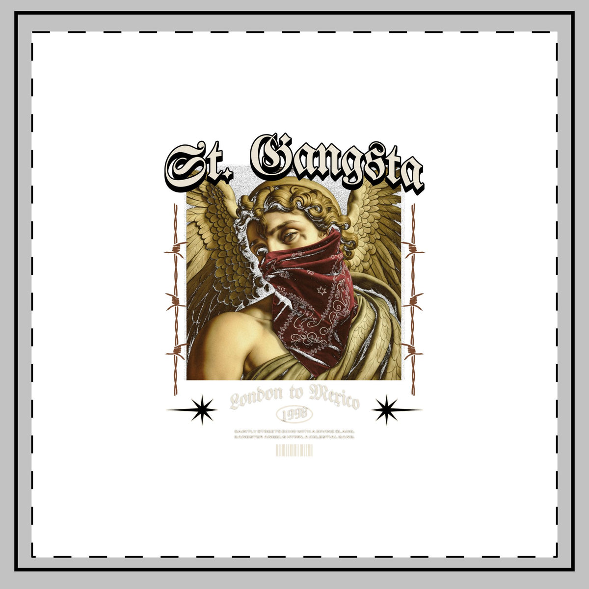 St. Gangsta - Throw Pillow