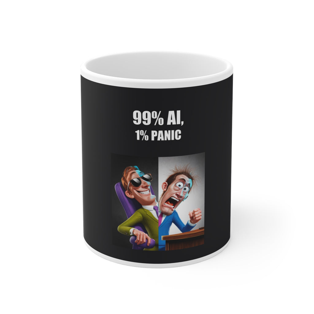 99% AI, 1% PANIC - Mug 11oz (PixelPunch)