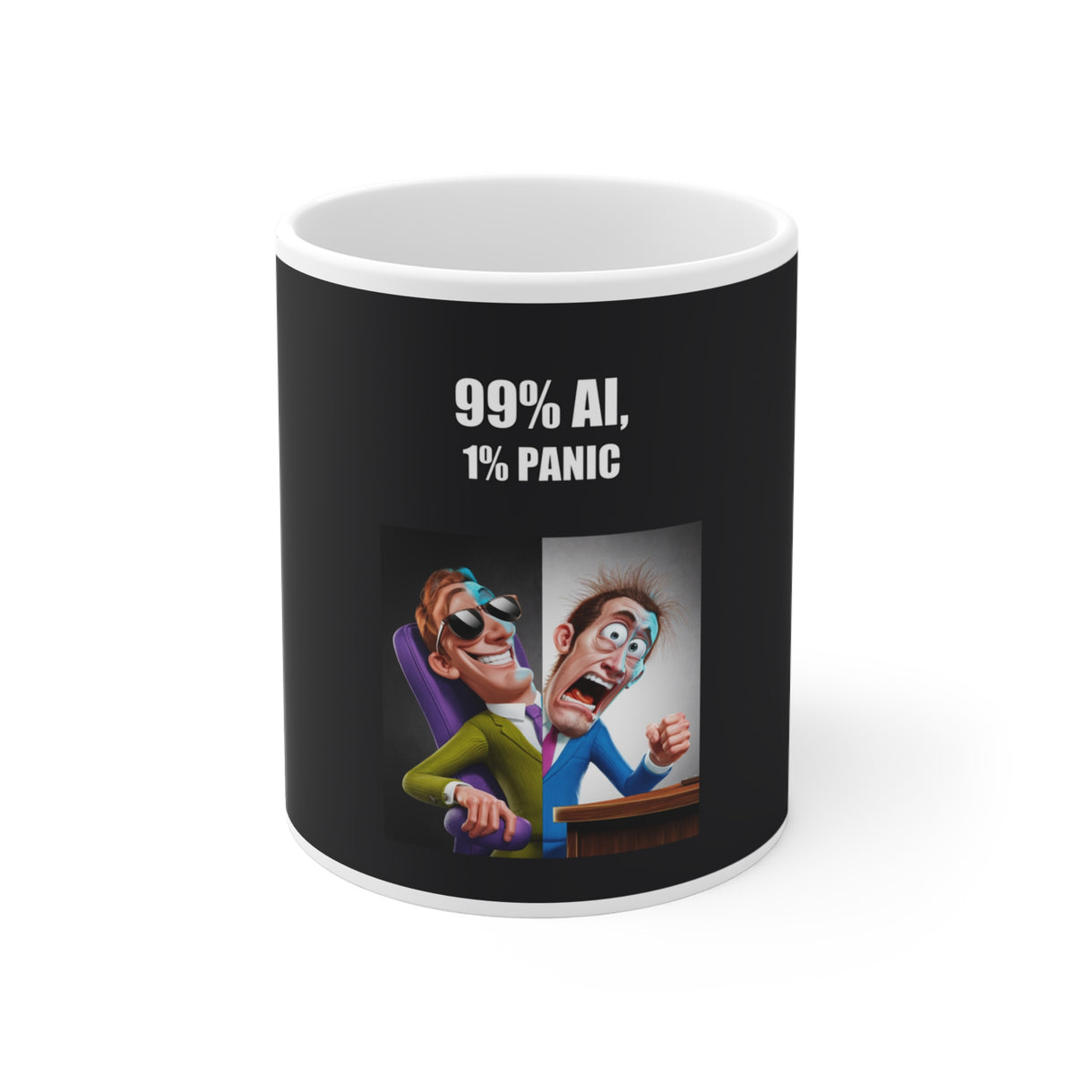 99% AI, 1% PANIC - Mug 11oz (PixelPunch)