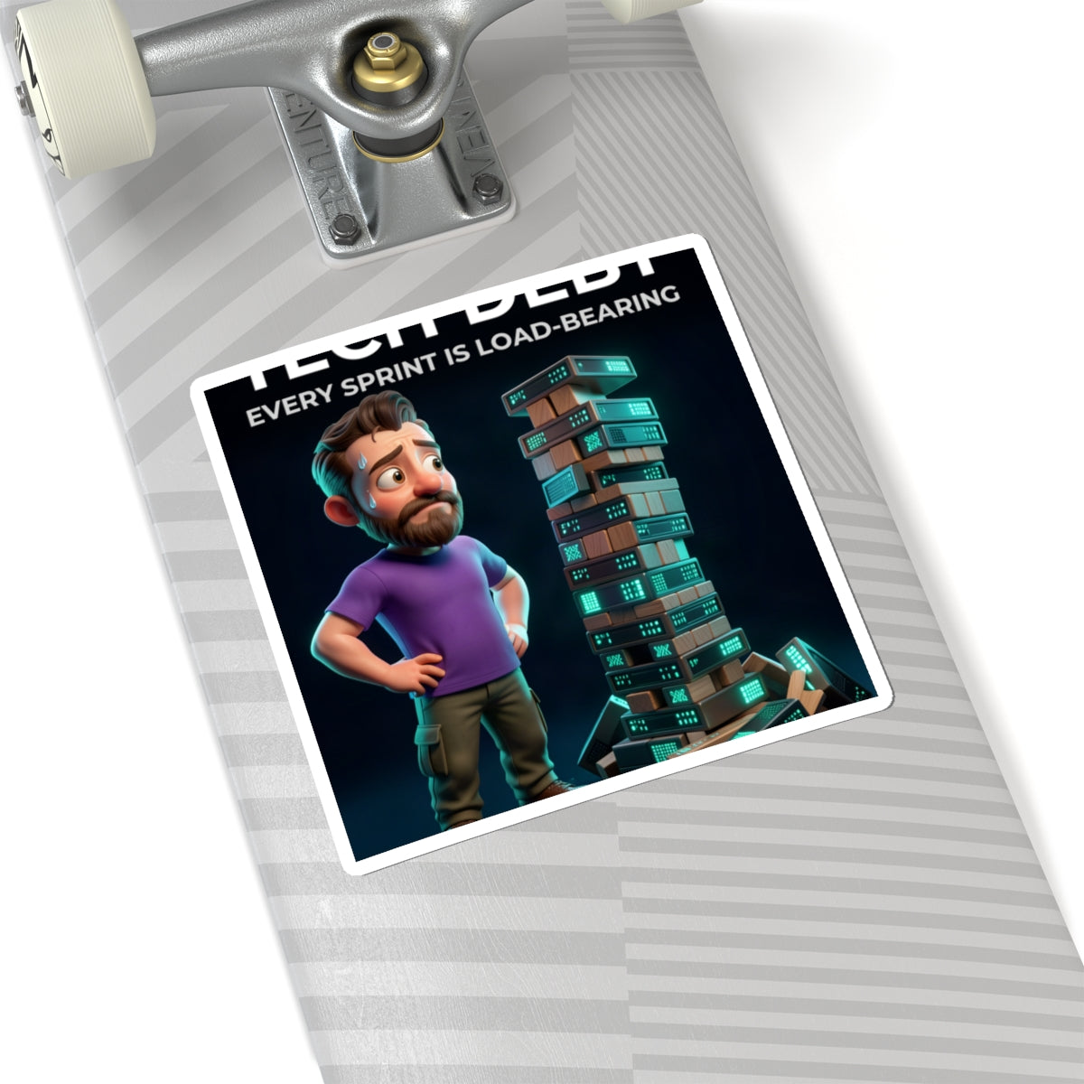 Tech Debt Jenga - Sticker (PixelPunch)