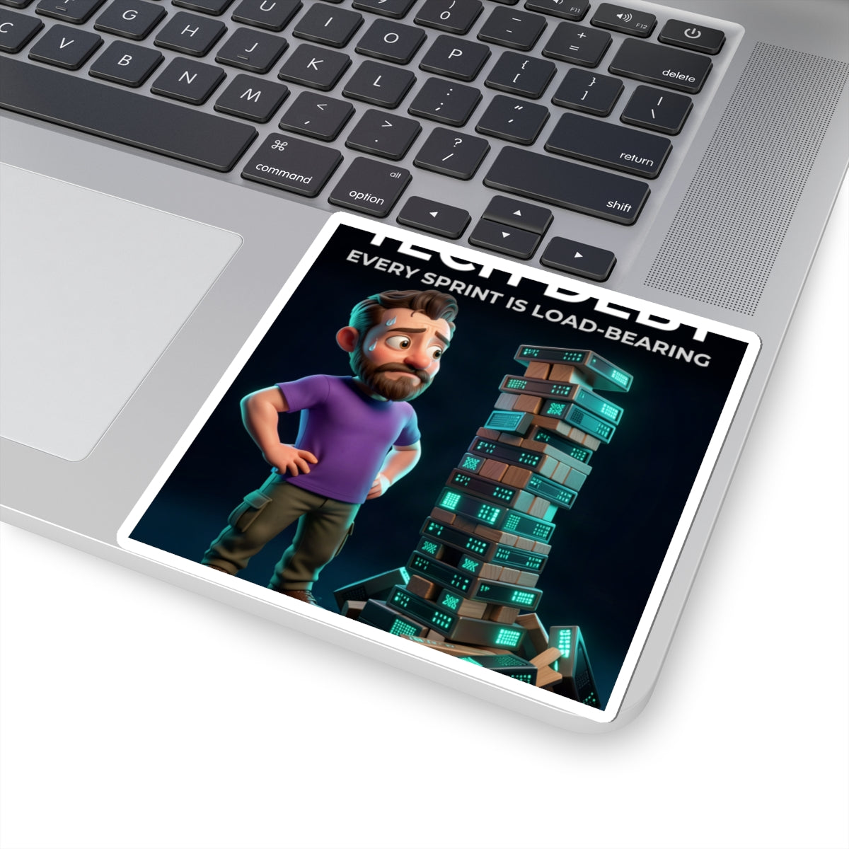 Tech Debt Jenga - Sticker (PixelPunch)