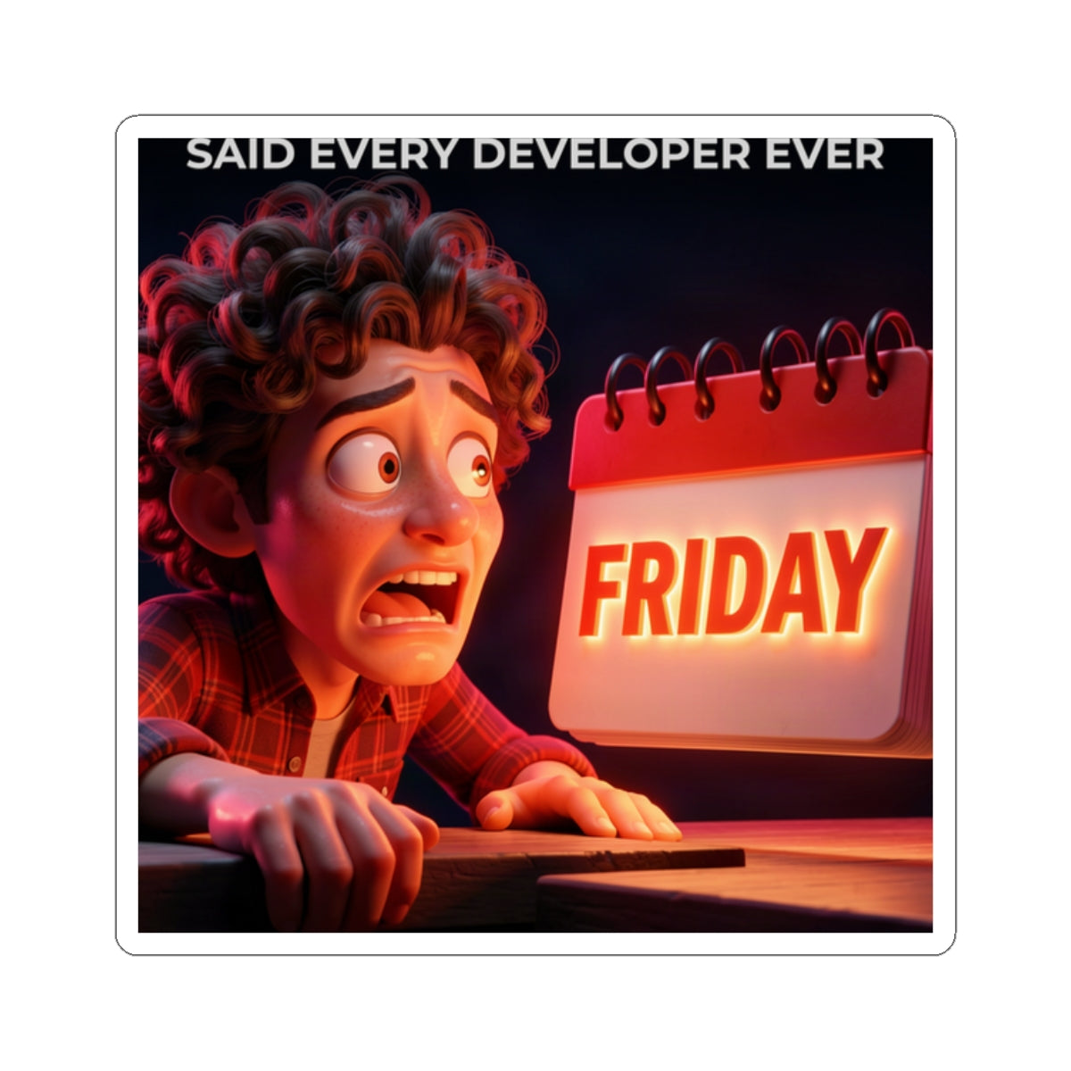 No Deploys On Friday - Sticker (PixelPunch)